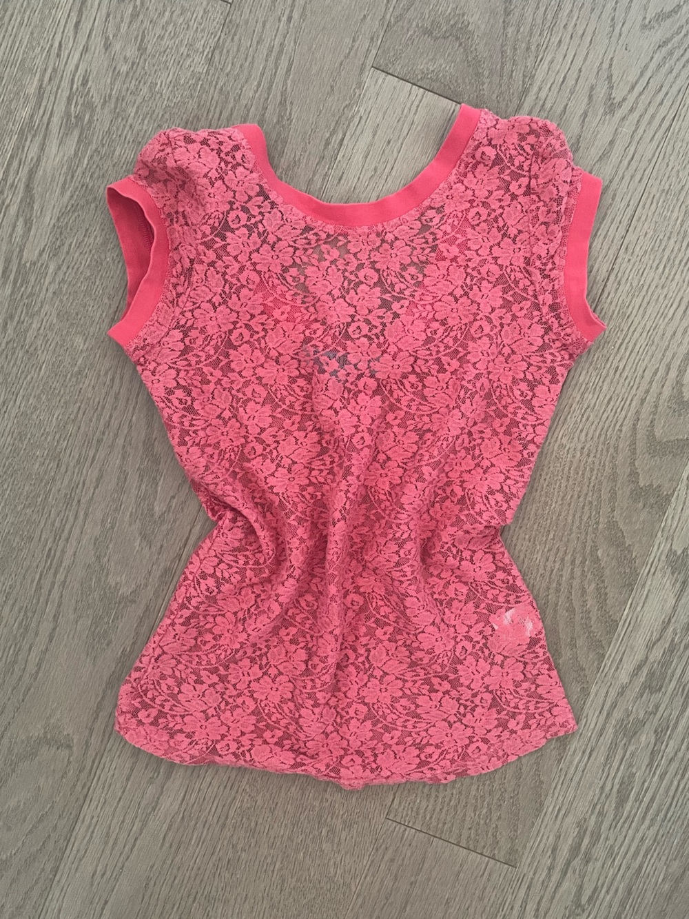 Hot Pink Lace Sleeveless Top